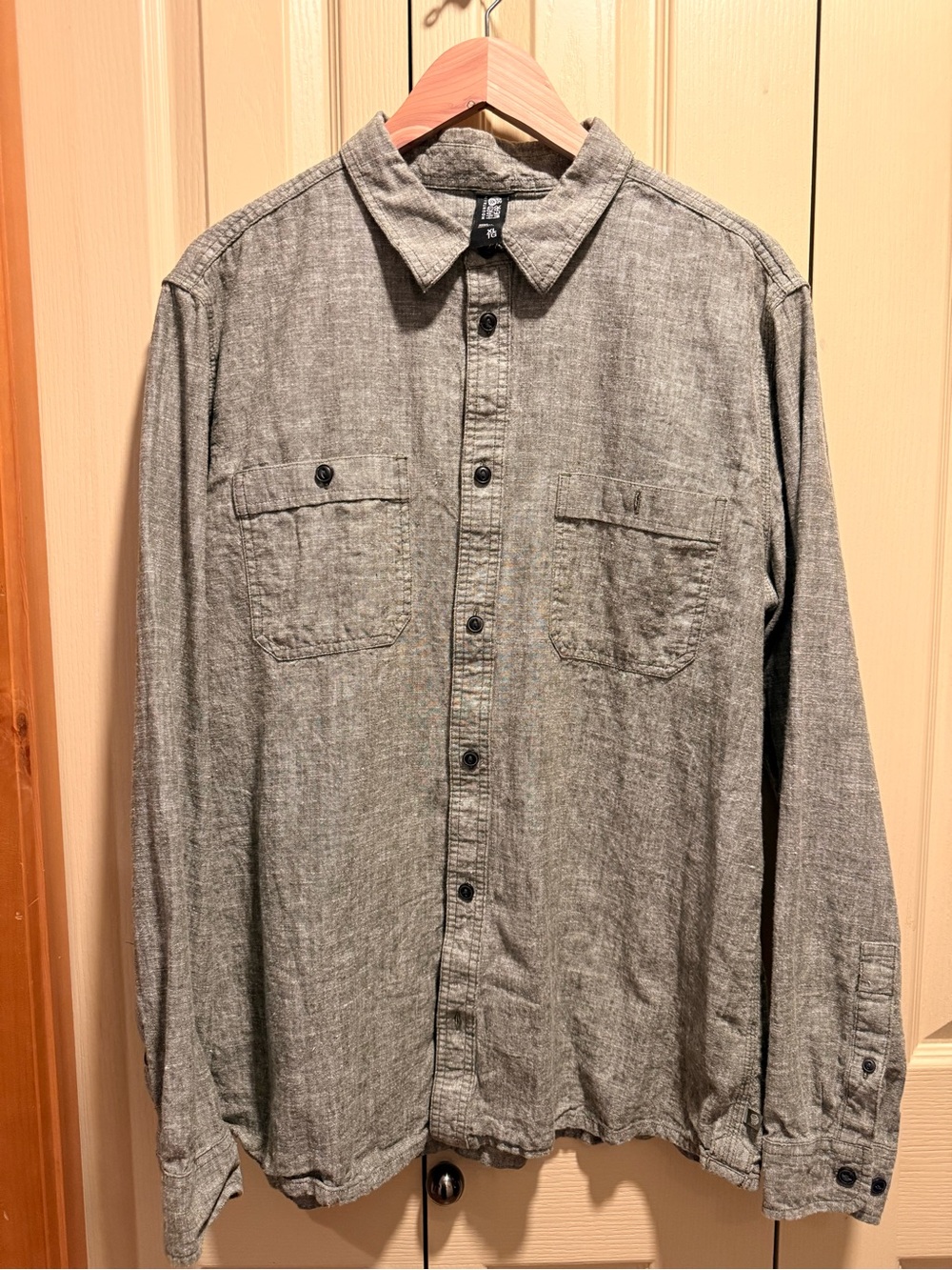Men's Casual Button-Up Shirt Jacket, Gray